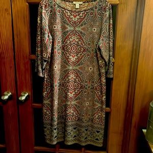 Ladies dress, London Style Collection brand, Size 16, multi color
